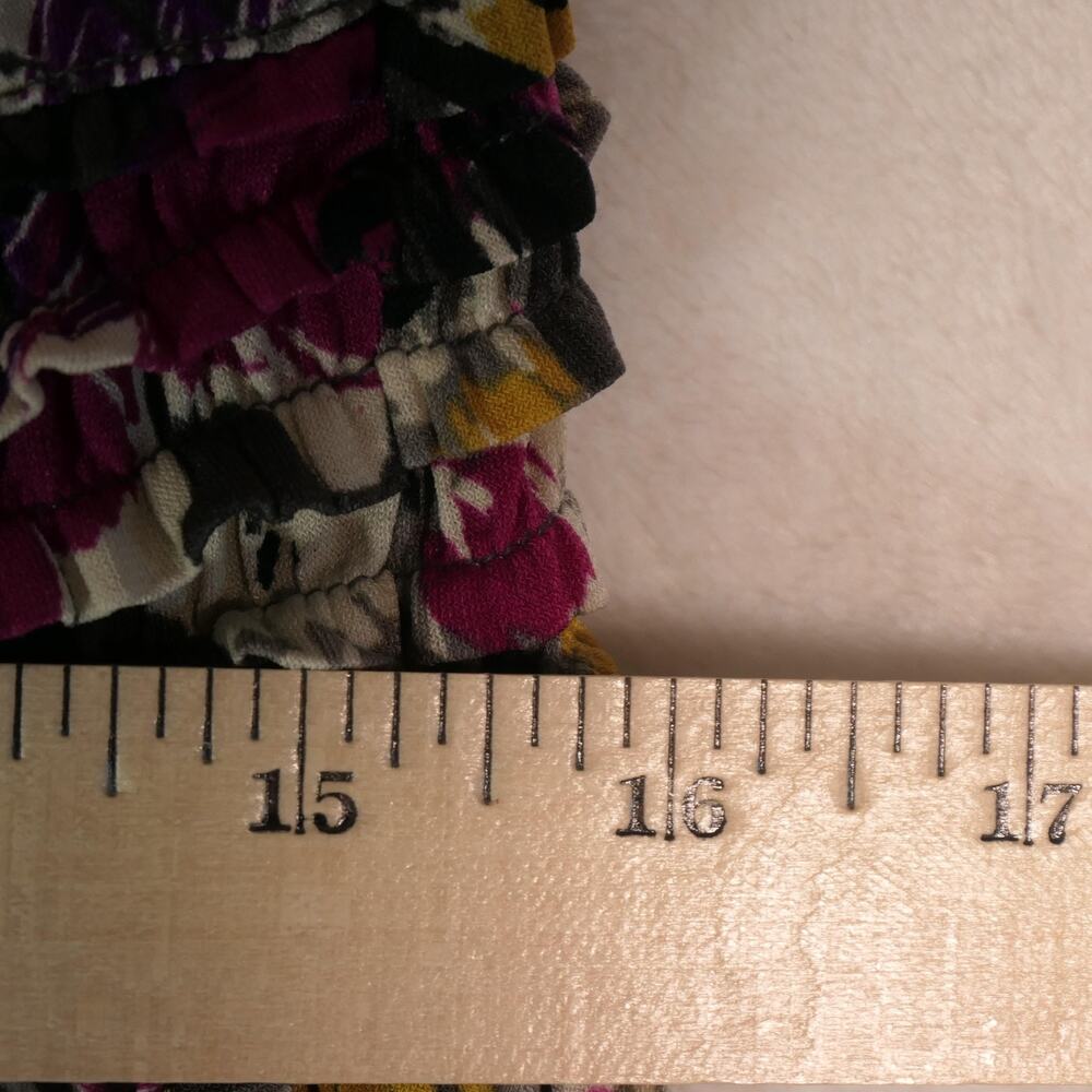 Kohls Floral Dress Womens Large Multicolor Fit Flare Knee Length Flutter Sleeve - Picture 9 of 12